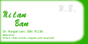 milan ban business card