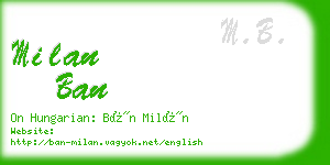 milan ban business card